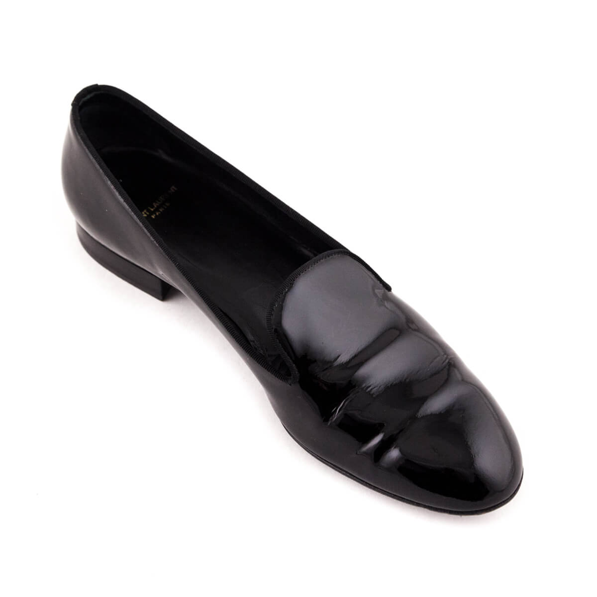 Saint Laurent Black Patent Smoking Slipper Loafers Size US 7 | EU 37 - Love that Bag etc - Preowned Authentic Designer Handbags & Preloved Fashions