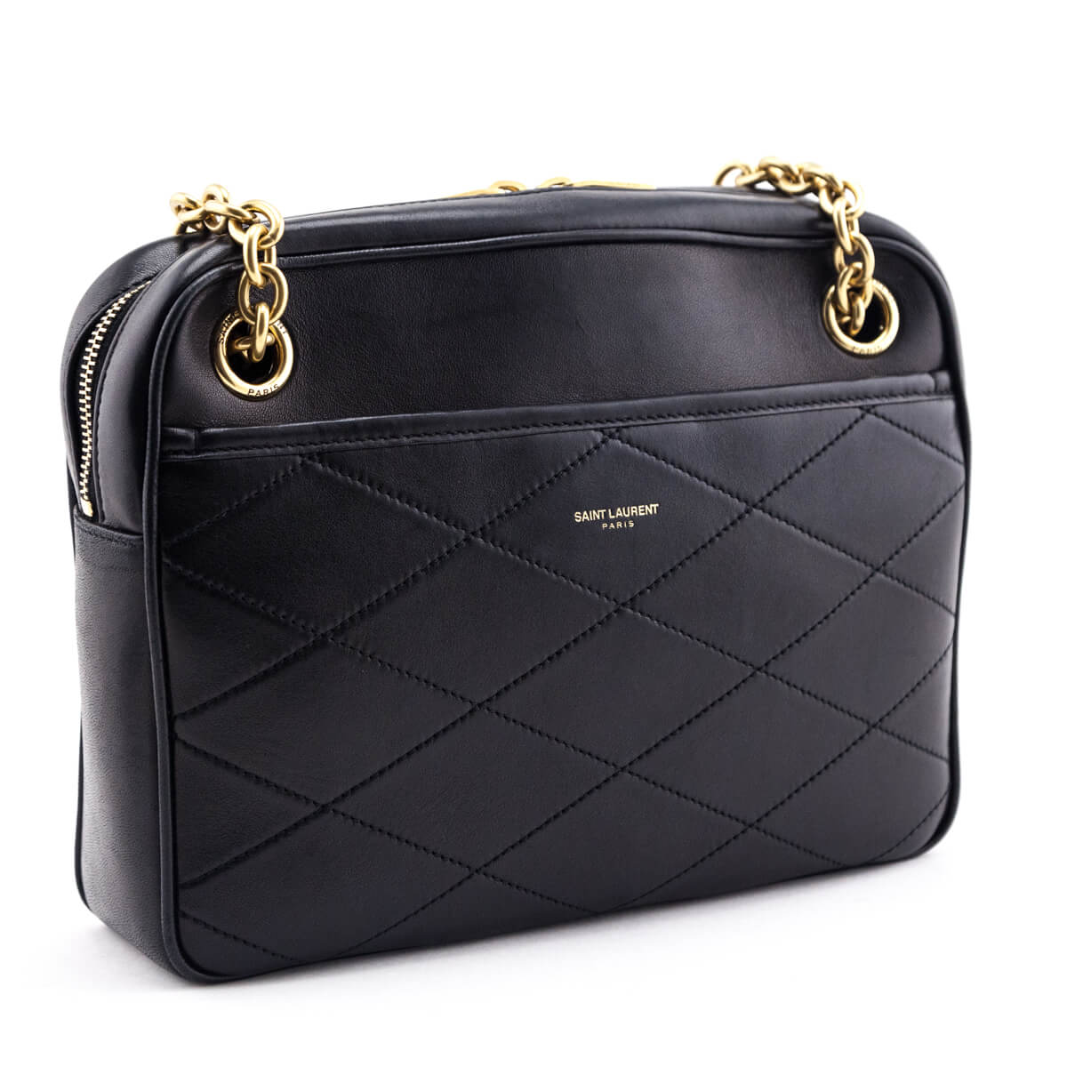 Saint Laurent Black Quilted Lambskin Le Maillon Small Chain Bag - Love that Bag etc - Preowned Authentic Designer Handbags & Preloved Fashions