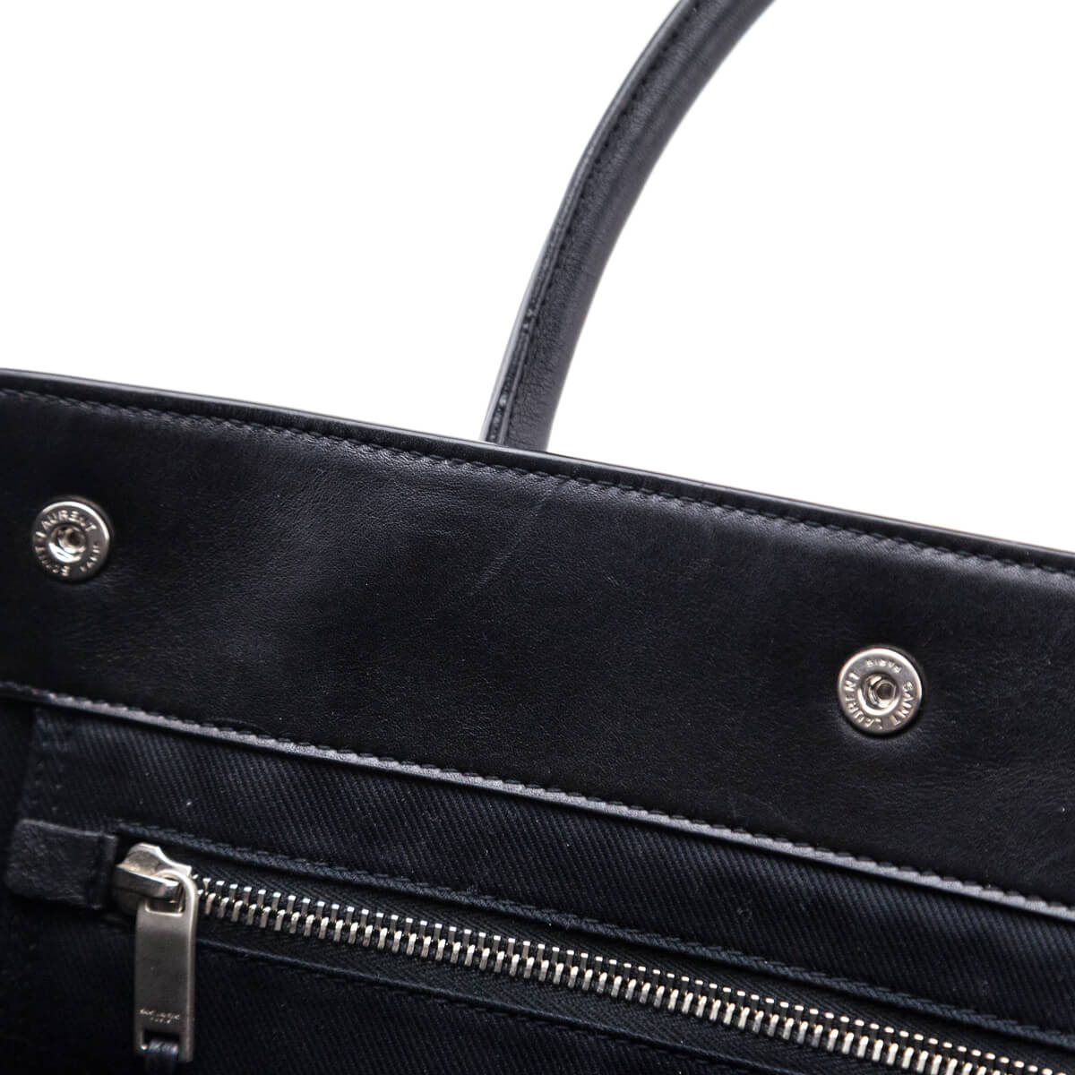 Saint Laurent Black Smooth Calfskin Rive Gauche N/S Tote - Love that Bag etc - Preowned Authentic Designer Handbags & Preloved Fashions