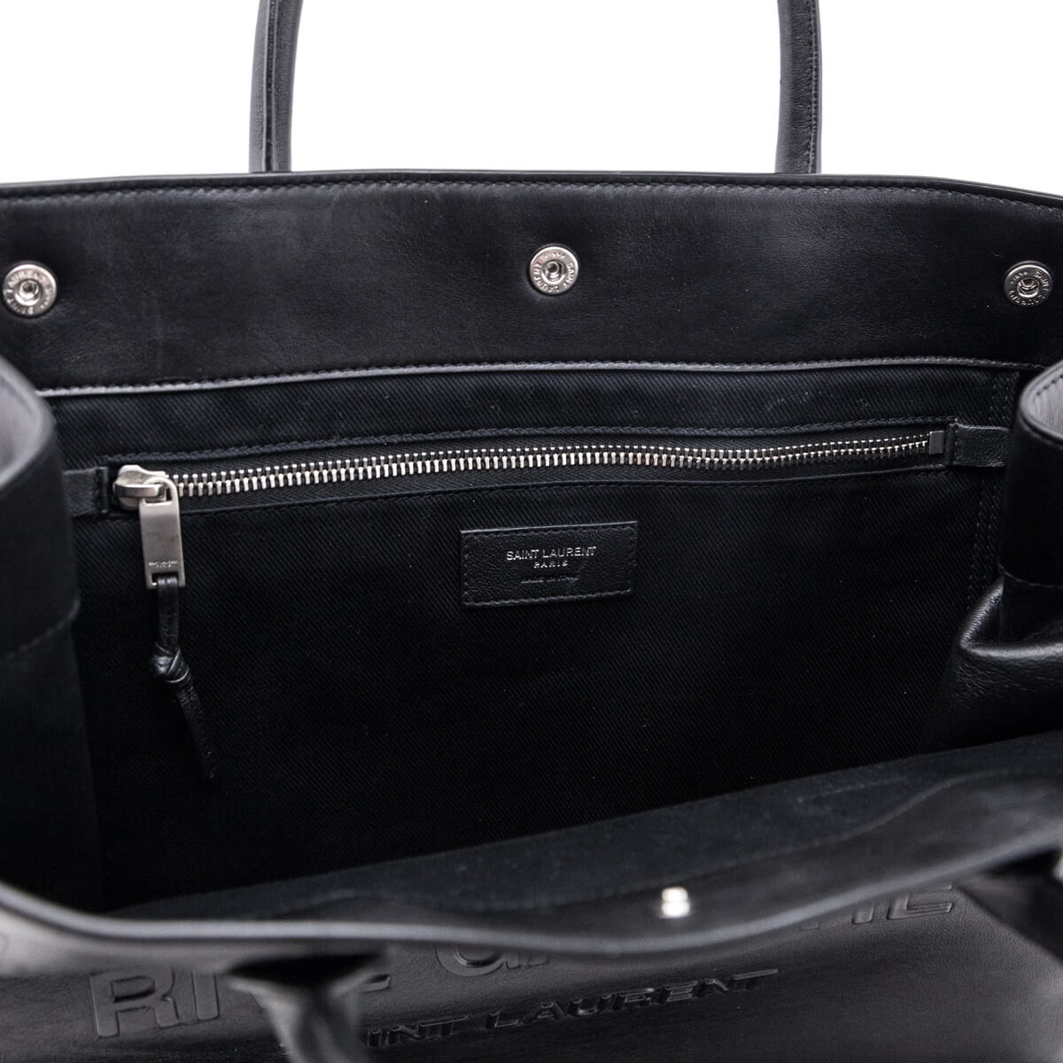 Saint Laurent Black Smooth Calfskin Rive Gauche N/S Tote - Love that Bag etc - Preowned Authentic Designer Handbags & Preloved Fashions