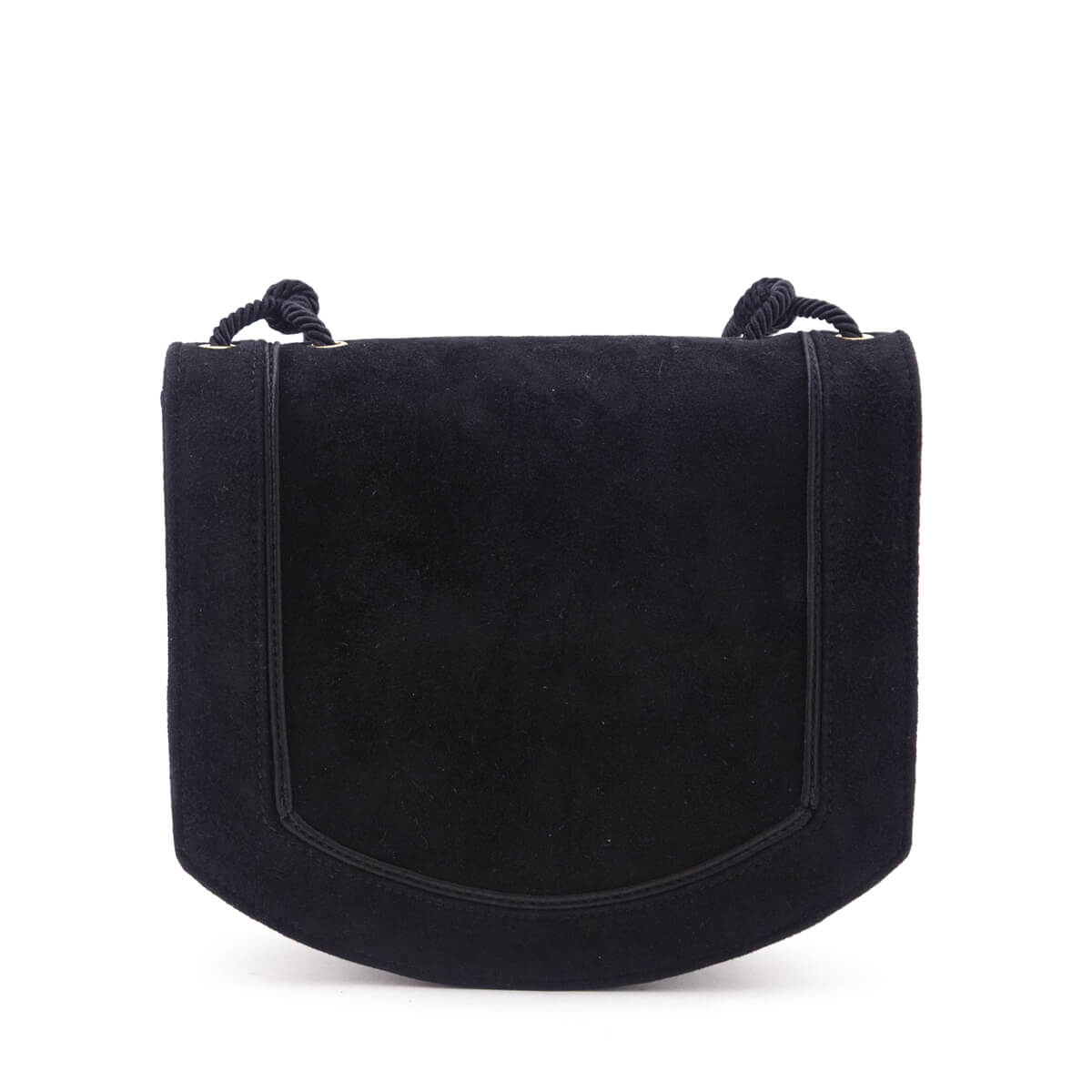 Saint Laurent Black Suede Medium Monogram Fetish Satchel - Love that Bag etc - Preowned Authentic Designer Handbags & Preloved Fashions