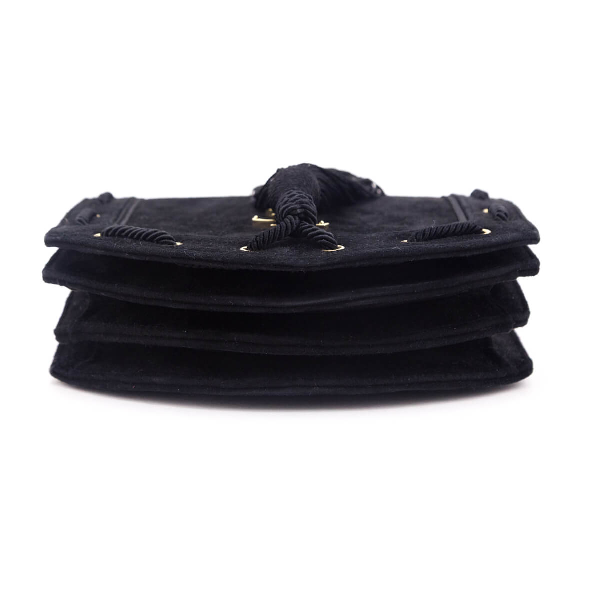 Saint Laurent Black Suede Medium Monogram Fetish Satchel - Love that Bag etc - Preowned Authentic Designer Handbags & Preloved Fashions