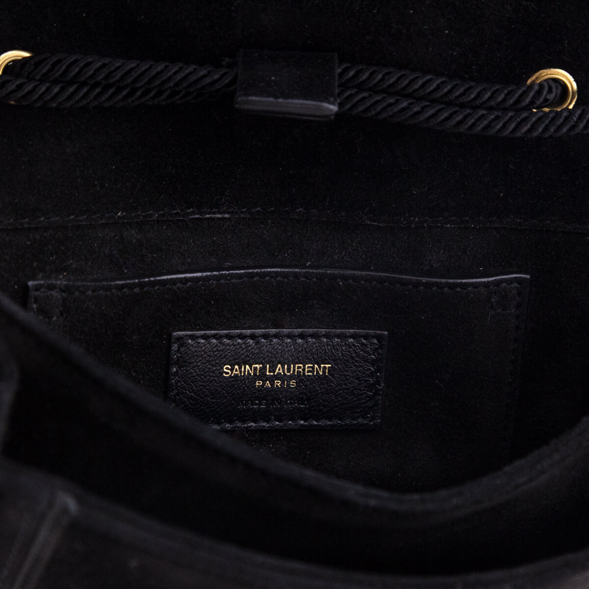 Saint Laurent Black Suede Medium Monogram Fetish Satchel - Love that Bag etc - Preowned Authentic Designer Handbags & Preloved Fashions