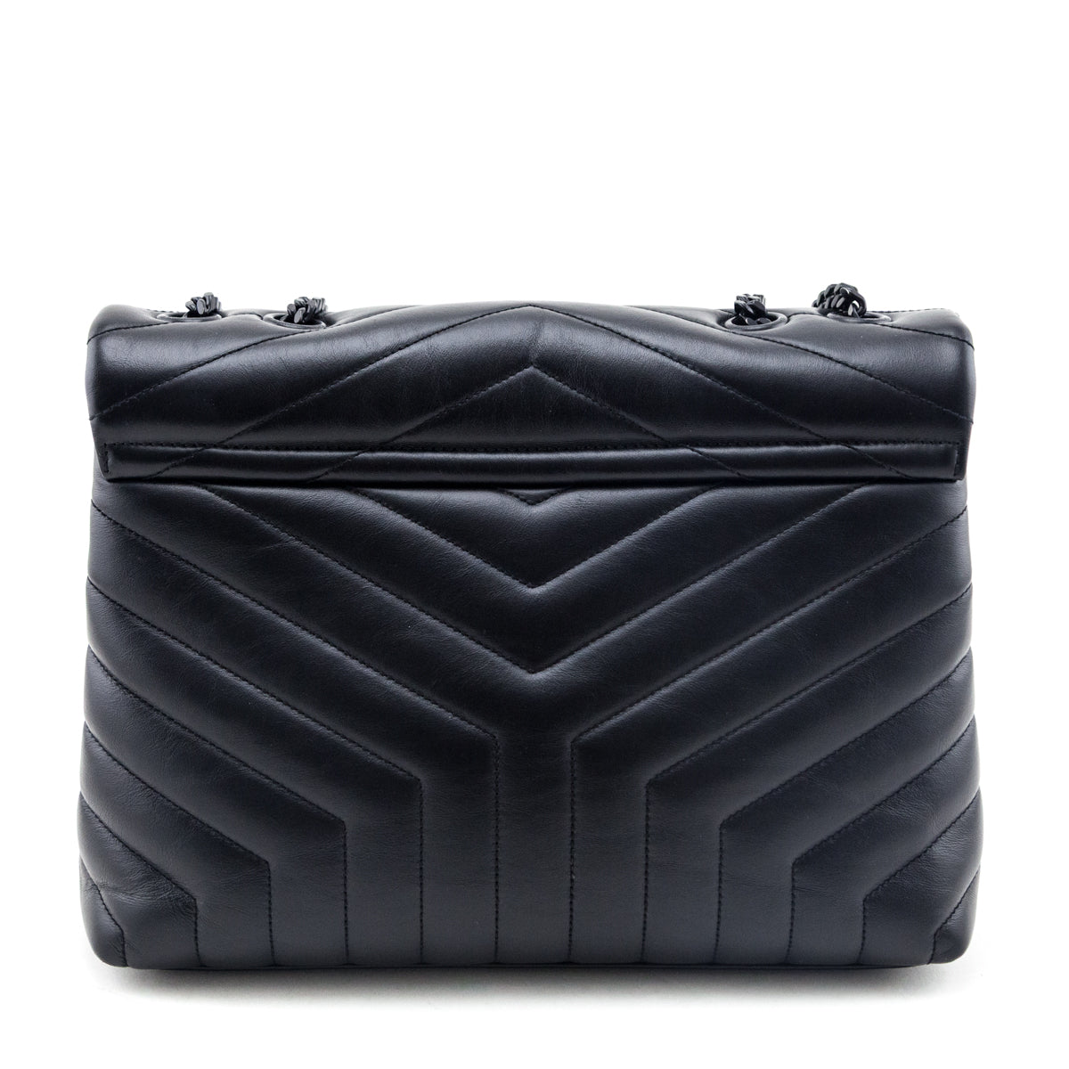 Saint Laurent Black Y Quilted Leather Monogram Medium Loulou Chain Satchel - Love that Bag etc - Preowned Authentic Designer Handbags & Preloved Fashions