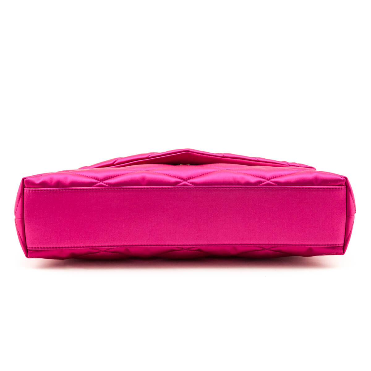 Saint Laurent Bubblegum Satin Quilted Large Sade Puffer Clutch
