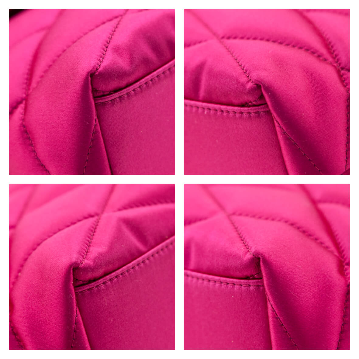 Saint Laurent Bubblegum Satin Quilted Large Sade Puffer Clutch