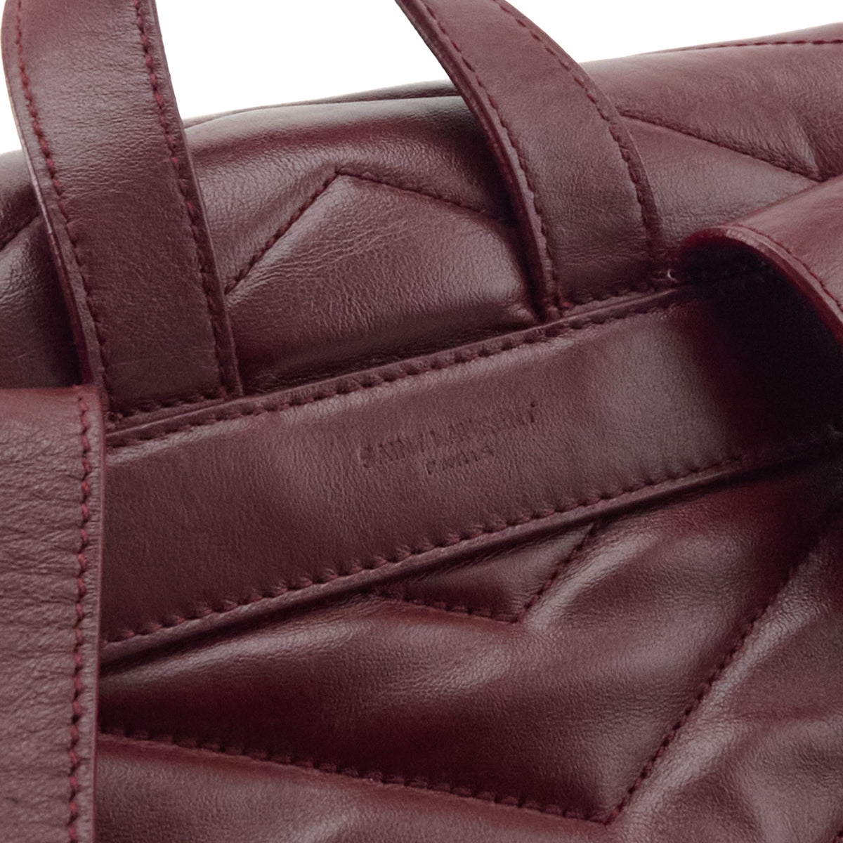 Saint Laurent Burgundy Calfskin Quilted Small Loulou Backpack