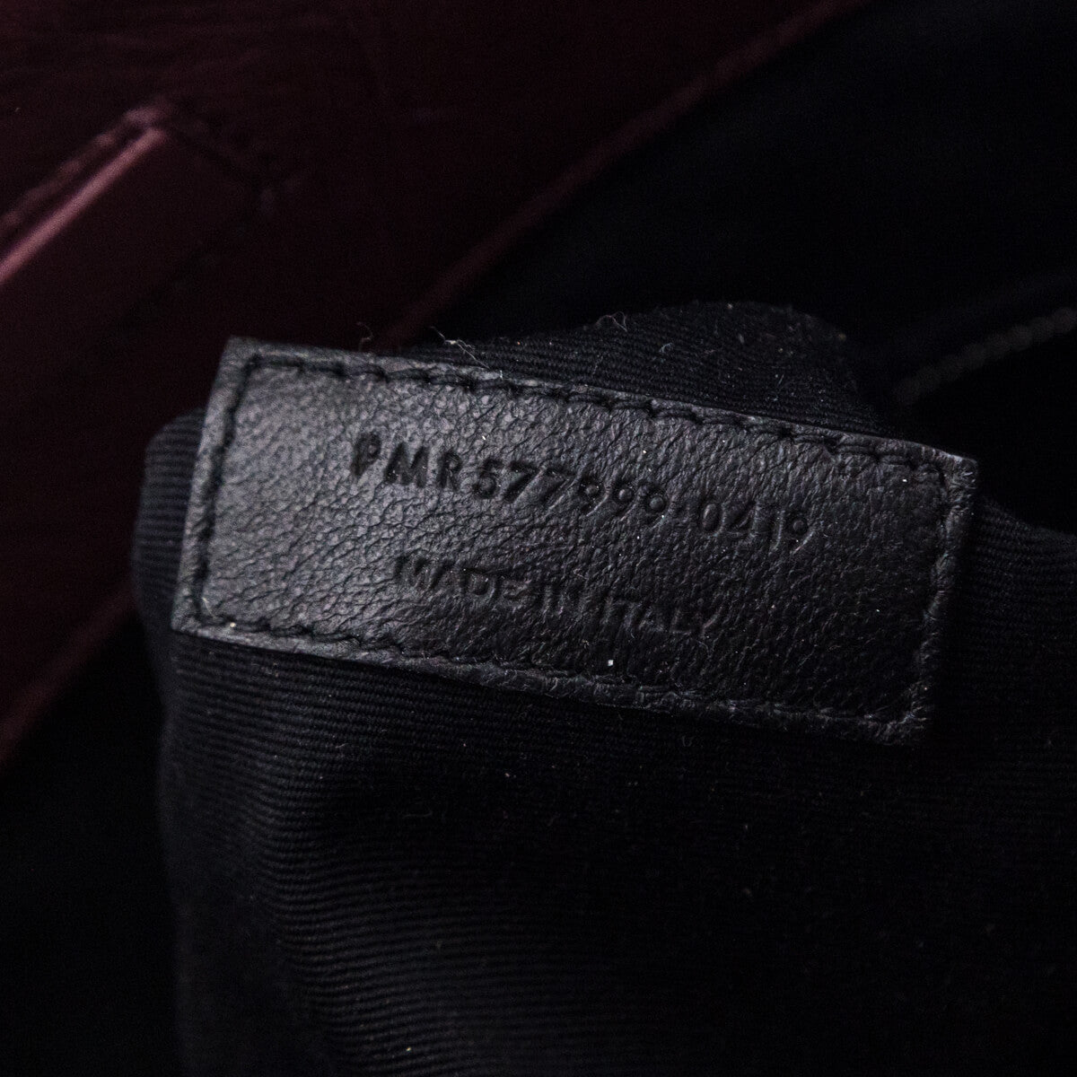 Saint Laurent Burgundy Crinkled Calfskin Matelasse Monogram Medium Niki Shopper Tote