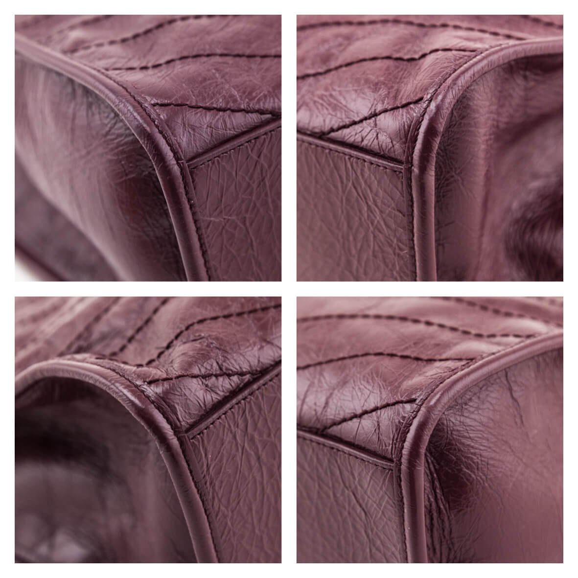 Saint Laurent Burgundy Crinkled Calfskin Matelasse Monogram Medium Niki Shopper Tote