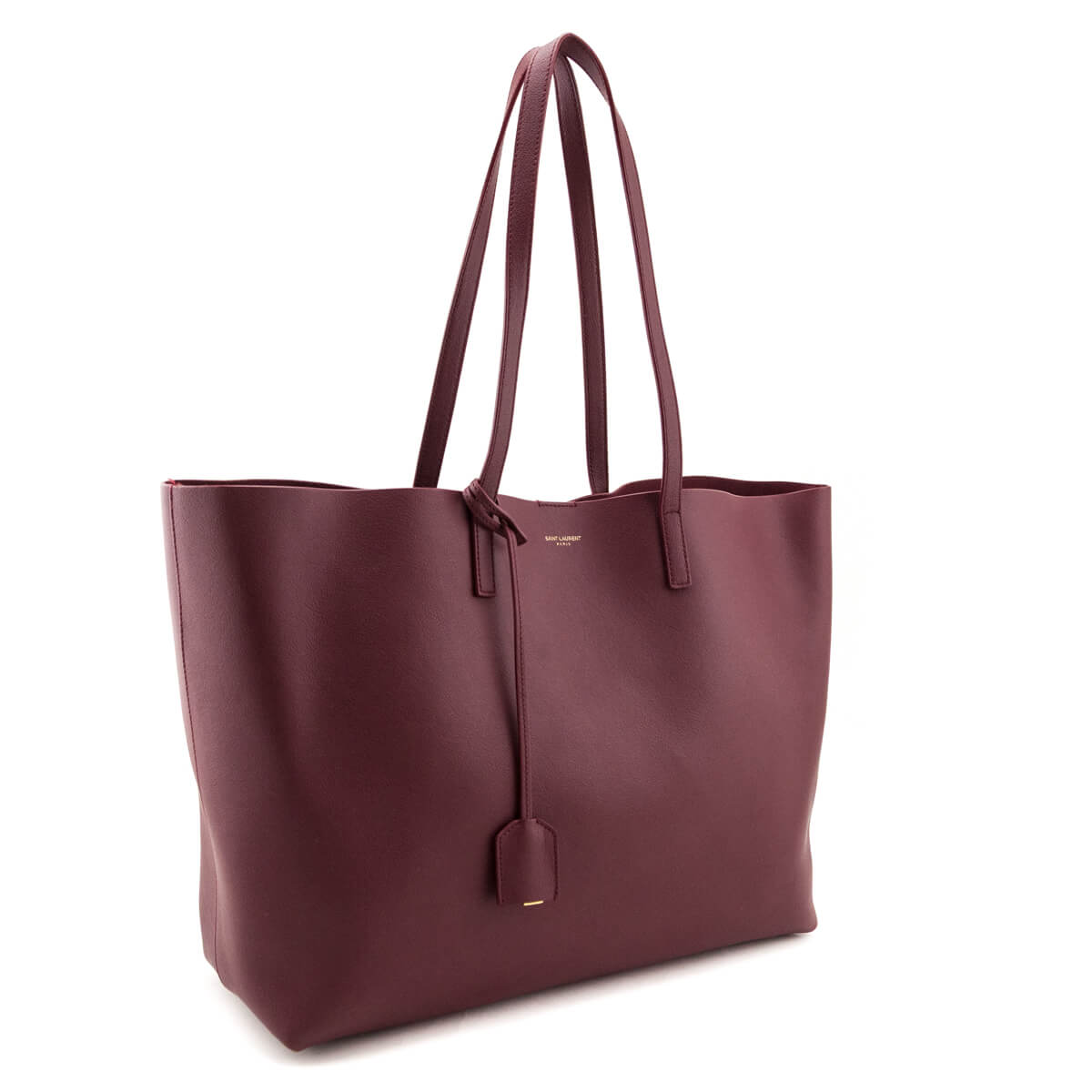 Saint Laurent Carmine Calfskin Large Shopping Tote E/W - Love that Bag etc - Preowned Authentic Designer Handbags & Preloved Fashions