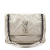 Saint Laurent Crema Soft Crinkled Calfskin Matelasse Monogram Medium Niki Satchel - Love that Bag etc - Preowned Authentic Designer Handbags & Preloved Fashions