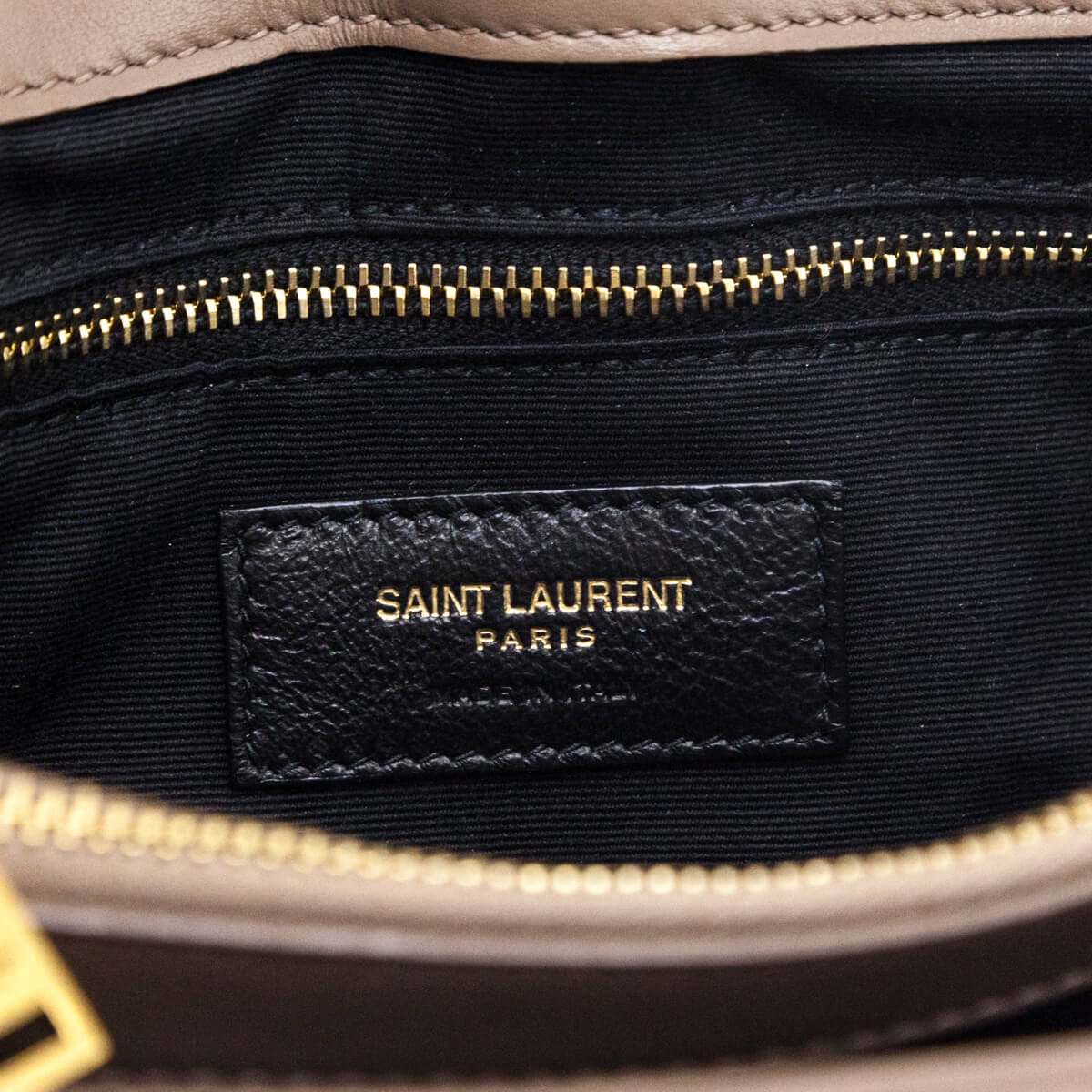 Saint Laurent Dark Beige Calfskin Y Quilted Monogram Medium Loulou Chain Satchel - Love that Bag etc - Preowned Authentic Designer Handbags & Preloved Fashions