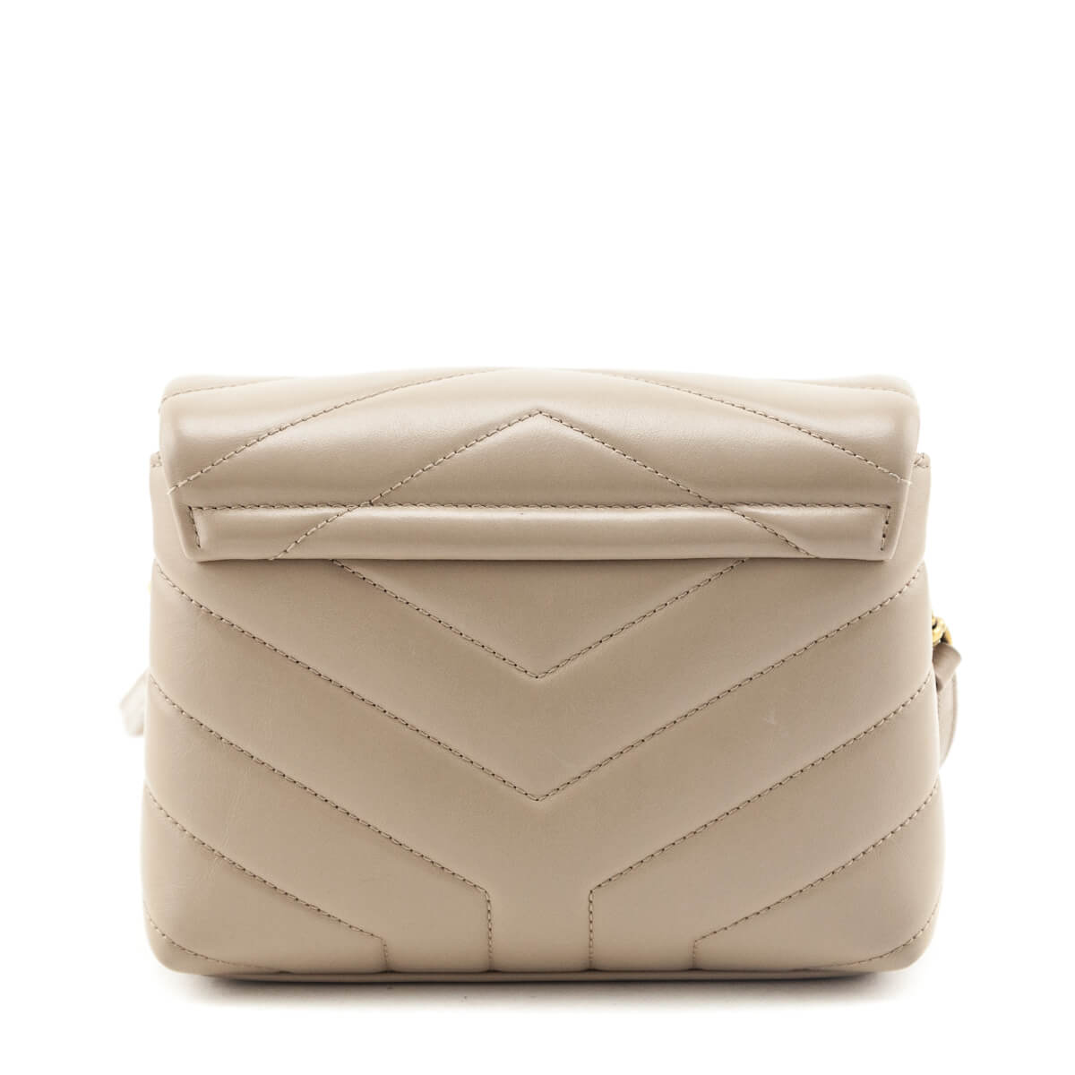 Saint Laurent Dark Beige Calfskin Y Quilted Monogram Toy Loulou Crossbody Bag - Love that Bag etc - Preowned Authentic Designer Handbags & Preloved Fashions