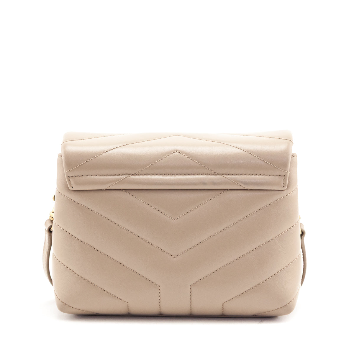 Saint Laurent Dark Beige Calfskin Y Quilted Monogram Toy Loulou Crossbody Bag - Love that Bag etc - Preowned Authentic Designer Handbags & Preloved Fashions