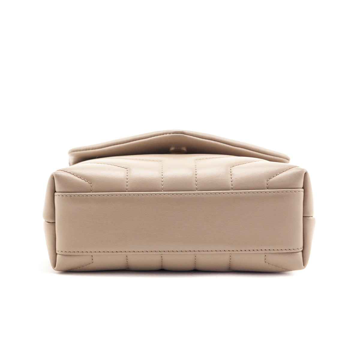 Saint Laurent Dark Beige Calfskin Y Quilted Monogram Toy Loulou Crossbody Bag - Love that Bag etc - Preowned Authentic Designer Handbags & Preloved Fashions