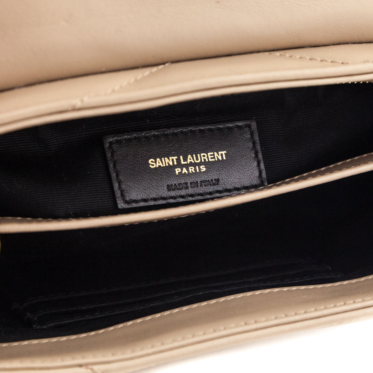 Saint Laurent Dark Beige Calfskin Y Quilted Monogram Toy Loulou Crossbody Bag - Love that Bag etc - Preowned Authentic Designer Handbags & Preloved Fashions