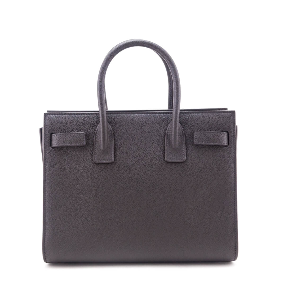 Saint Laurent Dark Gray Grained Calfskin Baby Sac De Jour - Love that Bag etc - Preowned Authentic Designer Handbags & Preloved Fashions