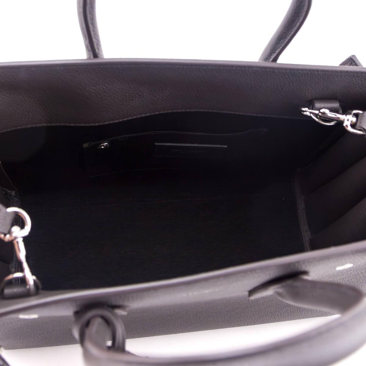 Saint Laurent Dark Gray Grained Calfskin Baby Sac De Jour - Love that Bag etc - Preowned Authentic Designer Handbags & Preloved Fashions