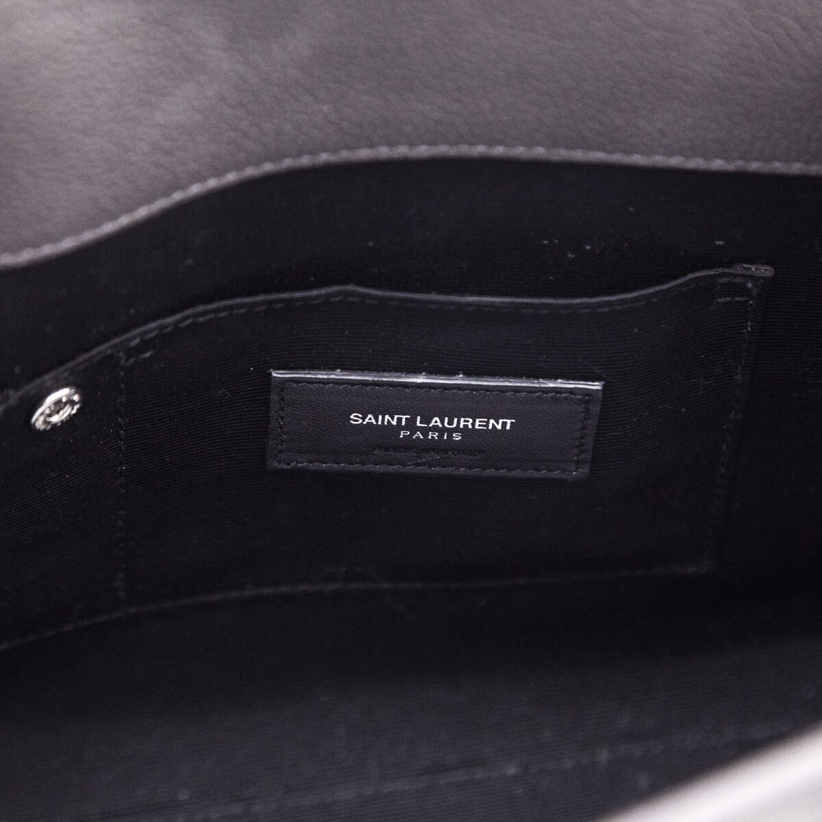 Saint Laurent Dark Gray Grained Calfskin Baby Sac De Jour - Love that Bag etc - Preowned Authentic Designer Handbags & Preloved Fashions