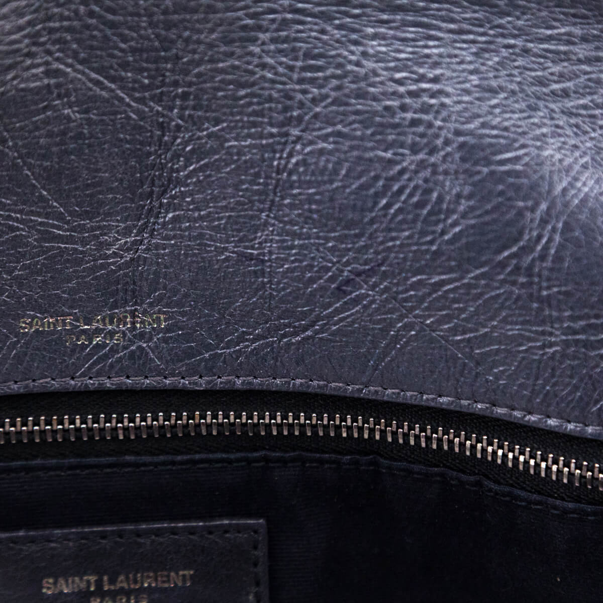 Saint Laurent Fog Crinkled Calfskin Matelasse Monogram Medium Niki Chain Satchel - Love that Bag etc - Preowned Authentic Designer Handbags & Preloved Fashions