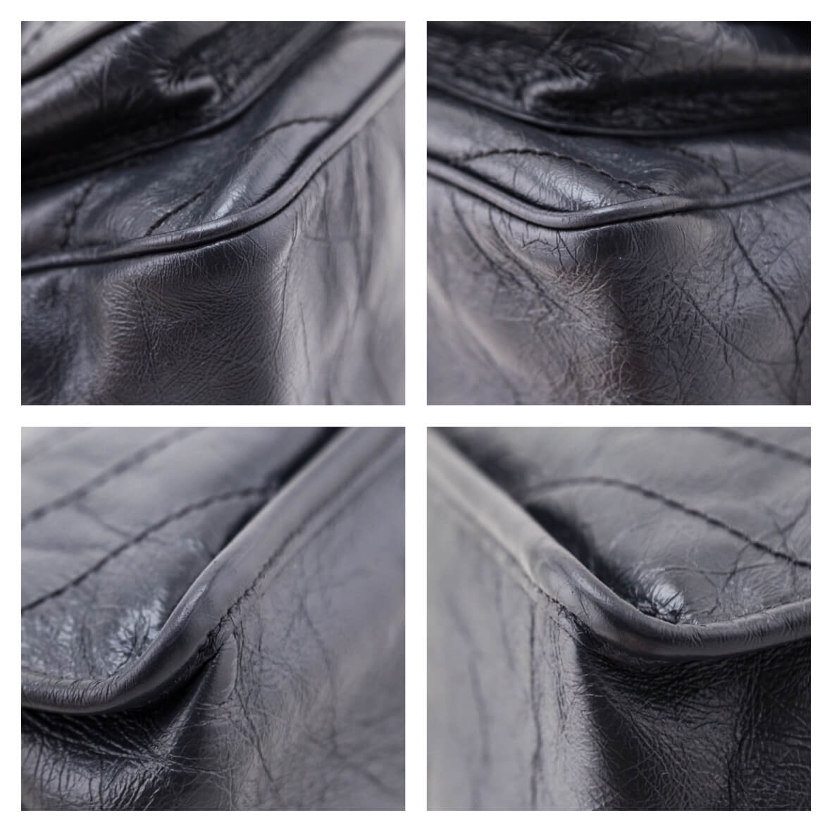 Saint Laurent Fog Crinkled Calfskin Matelasse Monogram Medium Niki Chain Satchel - Love that Bag etc - Preowned Authentic Designer Handbags & Preloved Fashions