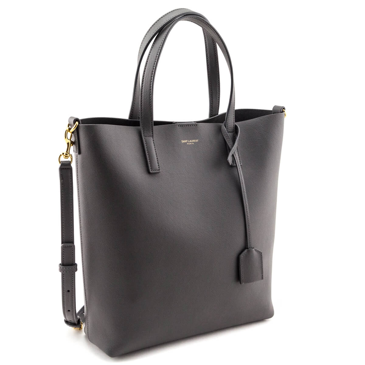 Saint Laurent Gray Calfskin Toy Shopping Tote - Love that Bag etc - Preowned Authentic Designer Handbags & Preloved Fashions