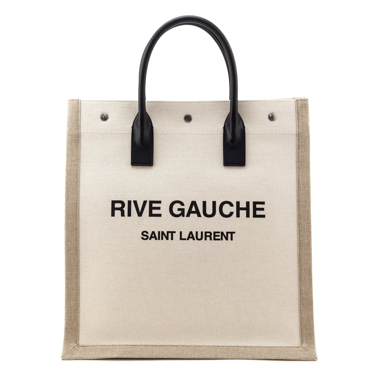 Saint Laurent Natural Linen Calfskin Rive Gauche North South Tote