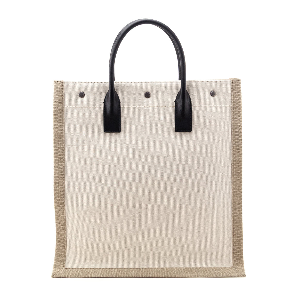 Saint Laurent Natural Linen Calfskin Rive Gauche North South Tote