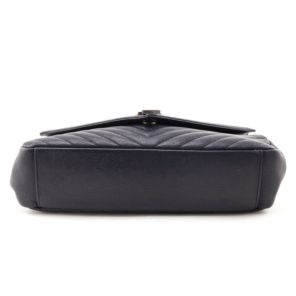 Saint Laurent Navy Chevron Matelasse Sheepskin Large College Bag - Love that Bag etc - Preowned Authentic Designer Handbags & Preloved Fashions
