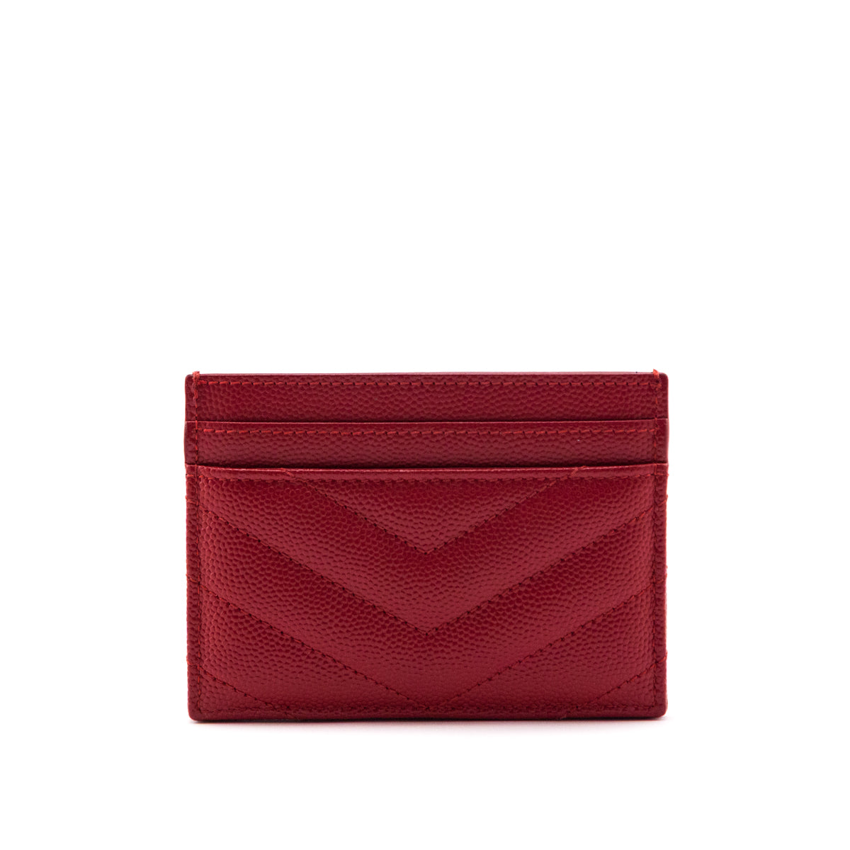 Saint Laurent Red Grain de Poudre Card Holder - Love that Bag etc - Preowned Authentic Designer Handbags & Preloved Fashions