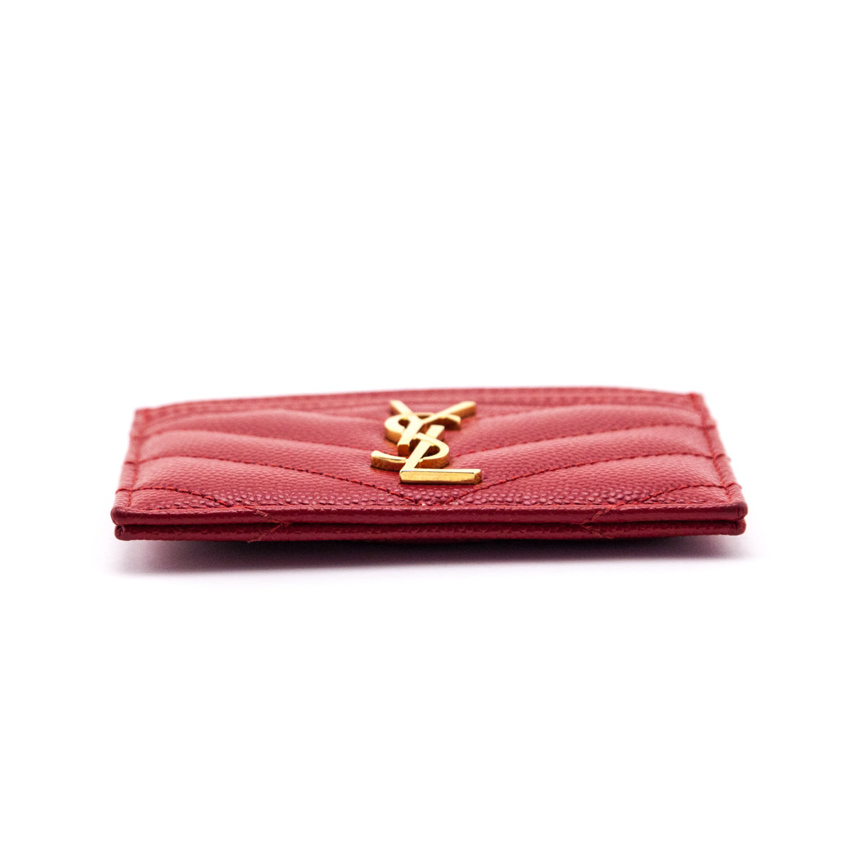 Saint Laurent Red Grain de Poudre Card Holder - Love that Bag etc - Preowned Authentic Designer Handbags & Preloved Fashions
