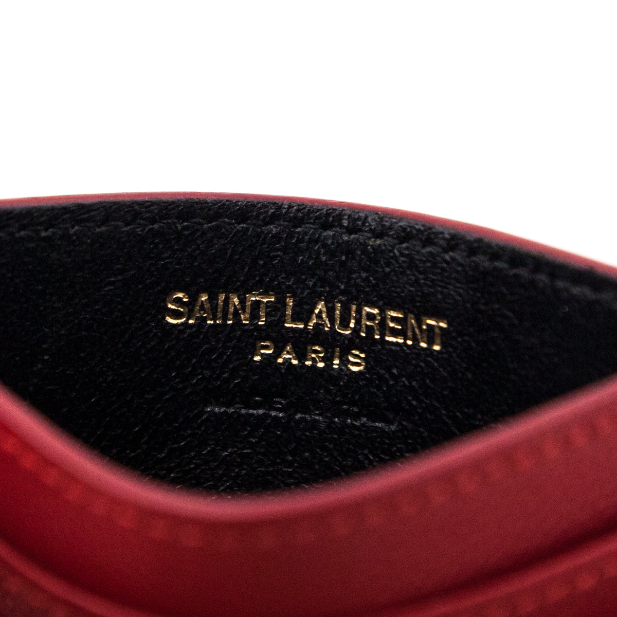 Saint Laurent Red Grain de Poudre Card Holder - Love that Bag etc - Preowned Authentic Designer Handbags & Preloved Fashions