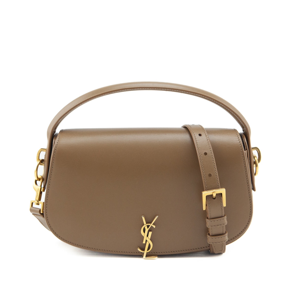 Saint Laurent Tan Box Voltaire Top Handle Crossbody Bag