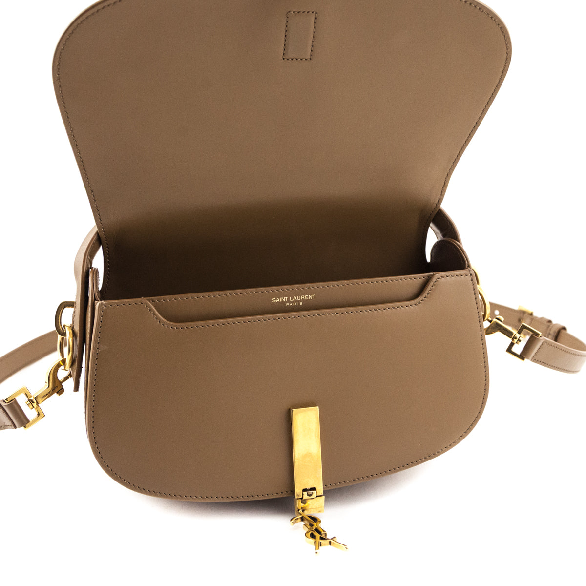 Saint Laurent Tan Box Voltaire Top Handle Crossbody Bag