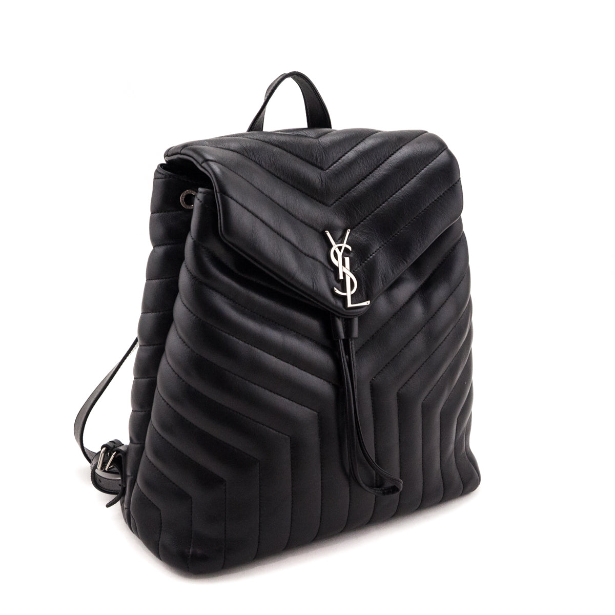 Saint Laurent Black Calfskin Quilted Medium Loulou Backpack - Love that Bag etc - Preowned Authentic Designer Handbags & Preloved Fashions