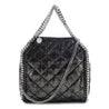 Stella McCartney Black Metallic Quilted Shaggy Deer Mini Falabella Bag - Love that Bag etc - Preowned Authentic Designer Handbags & Preloved Fashions