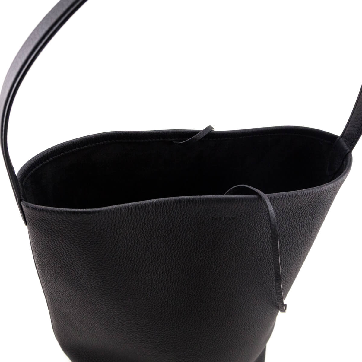 The Row Black Grained Calfskin Medium N/S Park Tote