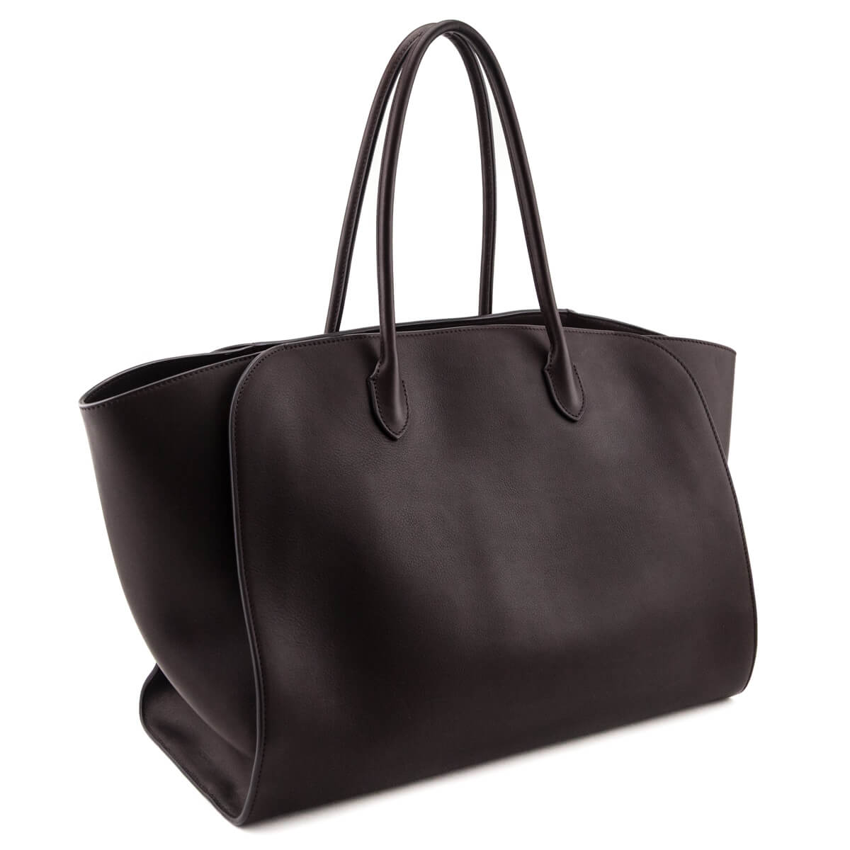 The Row Chestnut Polished Saddle Marlo 17 Tote - Love that Bag etc - Preowned Authentic Designer Handbags & Preloved Fashions