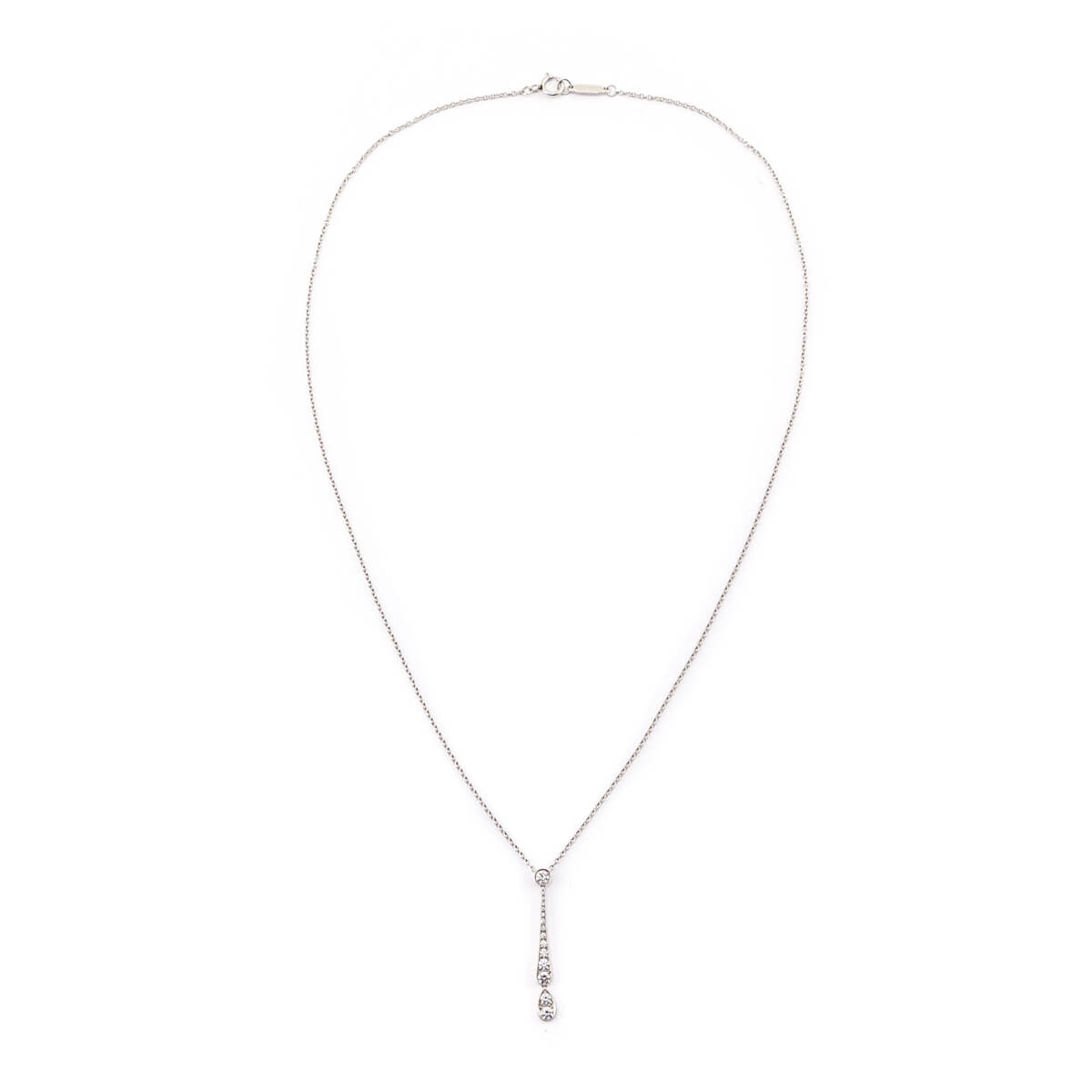 Tiffany & Co. Platinum Diamond Tiffany Jazz Pendant Necklace