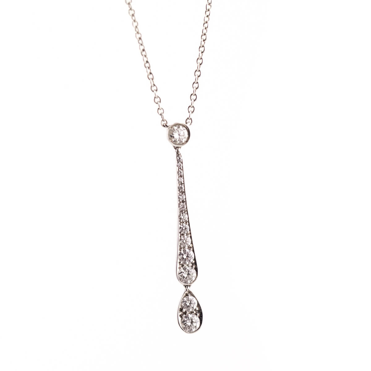 Tiffany & Co. Platinum Diamond Tiffany Jazz Pendant Necklace