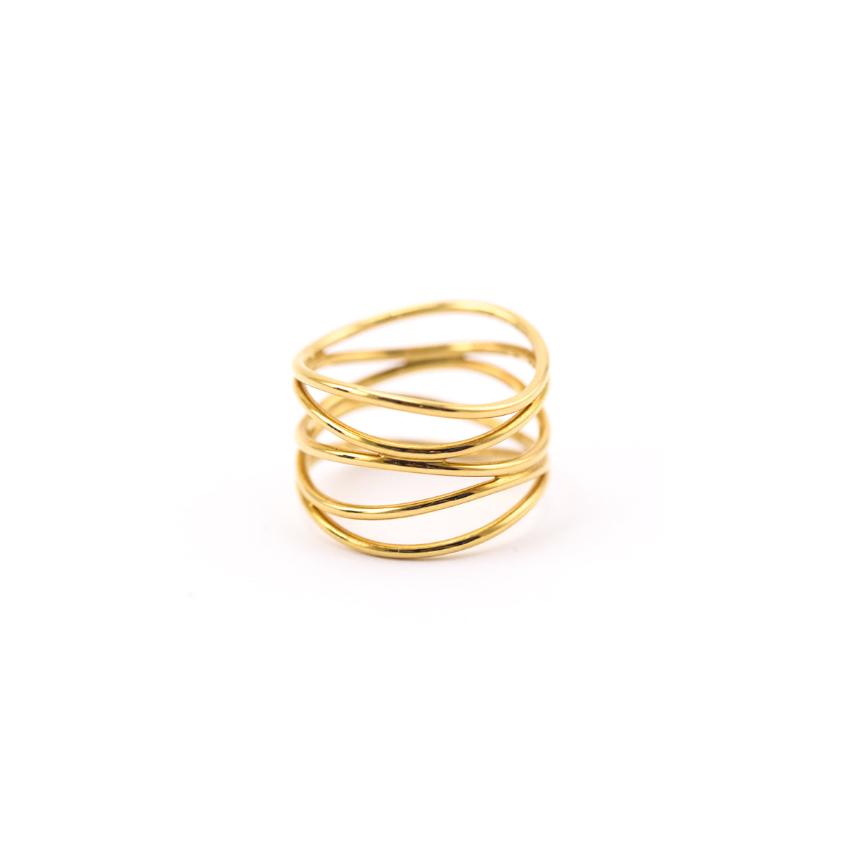 Tiffany & Co. 18K Gold Elsa Peretti 5 Row Wave Ring - Love that Bag etc - Preowned Authentic Designer Handbags & Preloved Fashions