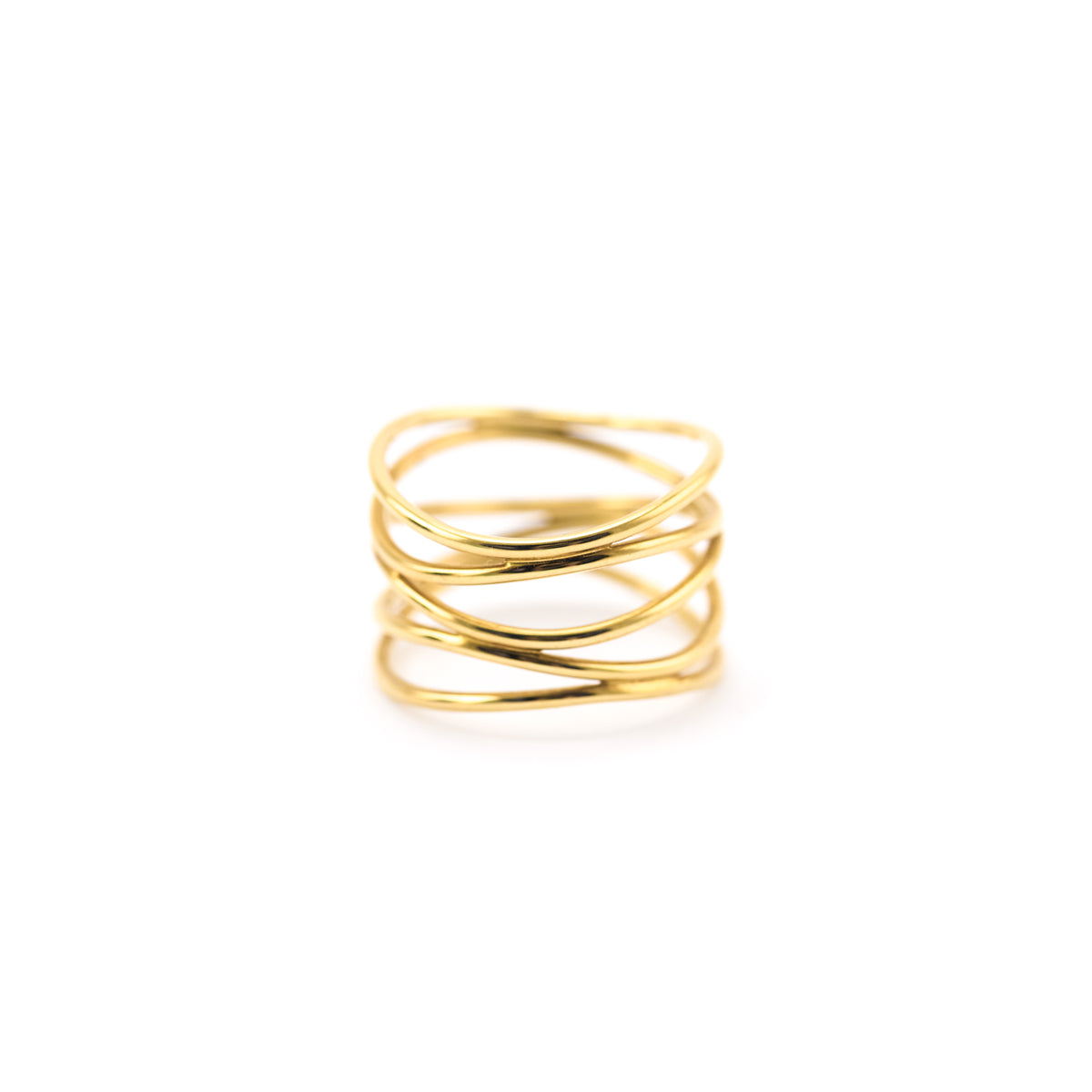 Tiffany & Co. 18K Gold Elsa Peretti 5 Row Wave Ring - Love that Bag etc - Preowned Authentic Designer Handbags & Preloved Fashions
