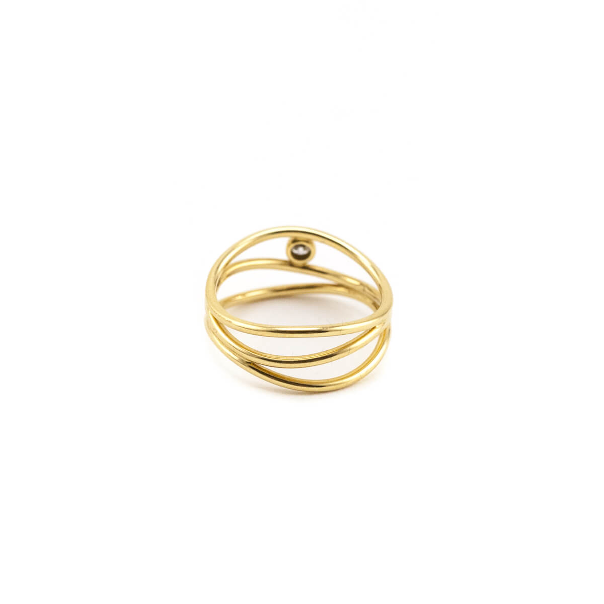 Tiffany & Co. 18K Gold Peretti Wave Three-row Diamond Ring