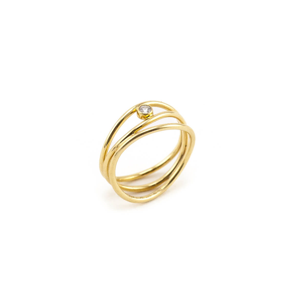 Tiffany & Co. 18K Gold Peretti Wave Three-row Diamond Ring