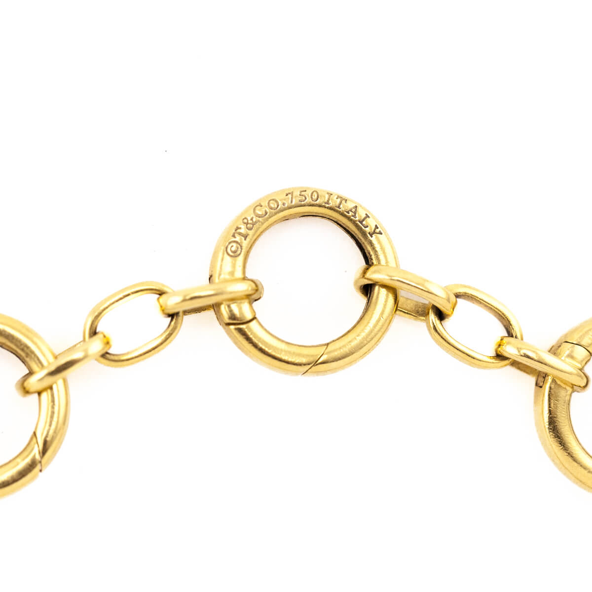 Tiffany & Co. 18K Gold Round Link Charm Bracelet - Love that Bag etc - Preowned Authentic Designer Handbags & Preloved Fashions