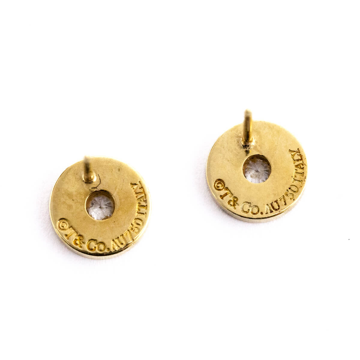 Tiffany 18K Gold Diamonds 1837 Circle Earrings – Love that