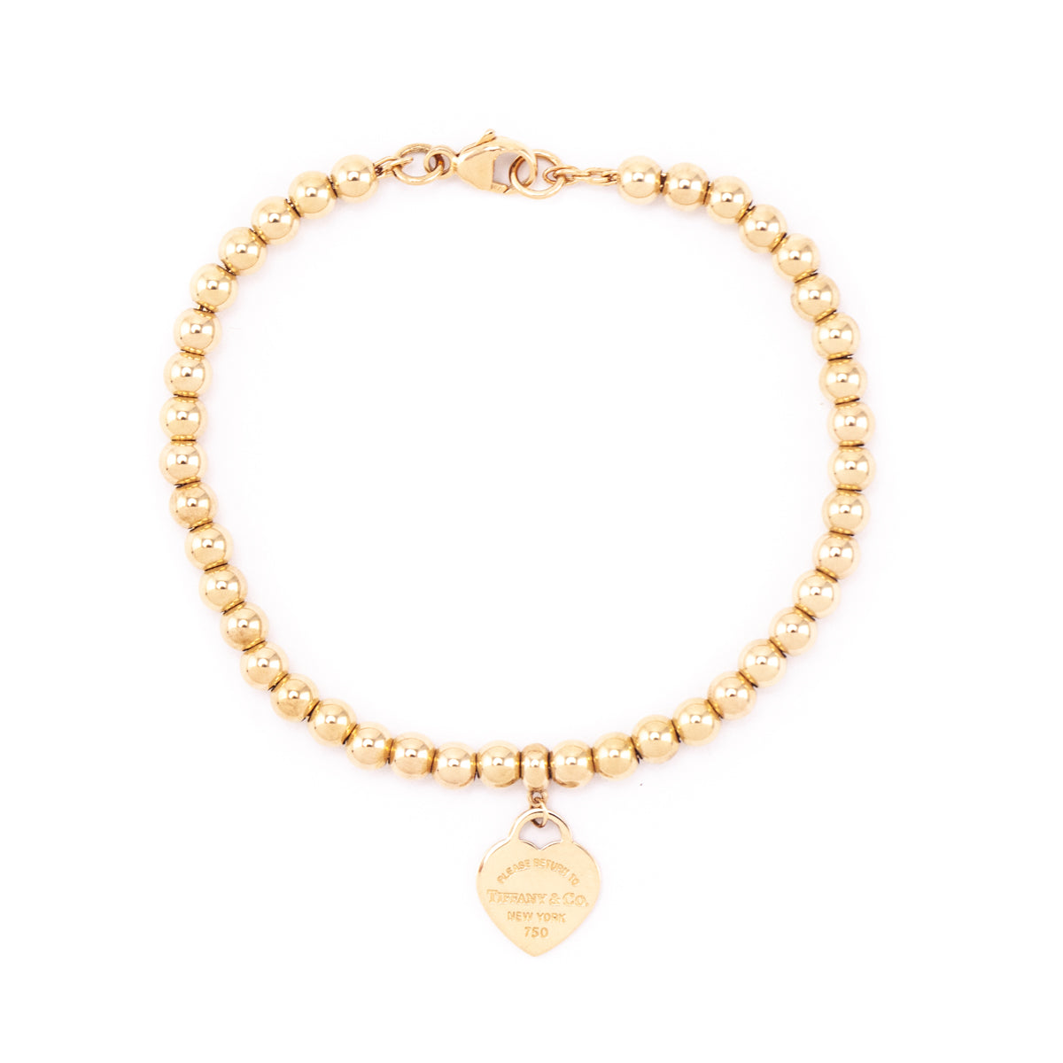 Tiffany & Co. 18K Rose Gold Heart Tag Bead Bracelet - Love that Bag etc - Preowned Authentic Designer Handbags & Preloved Fashions