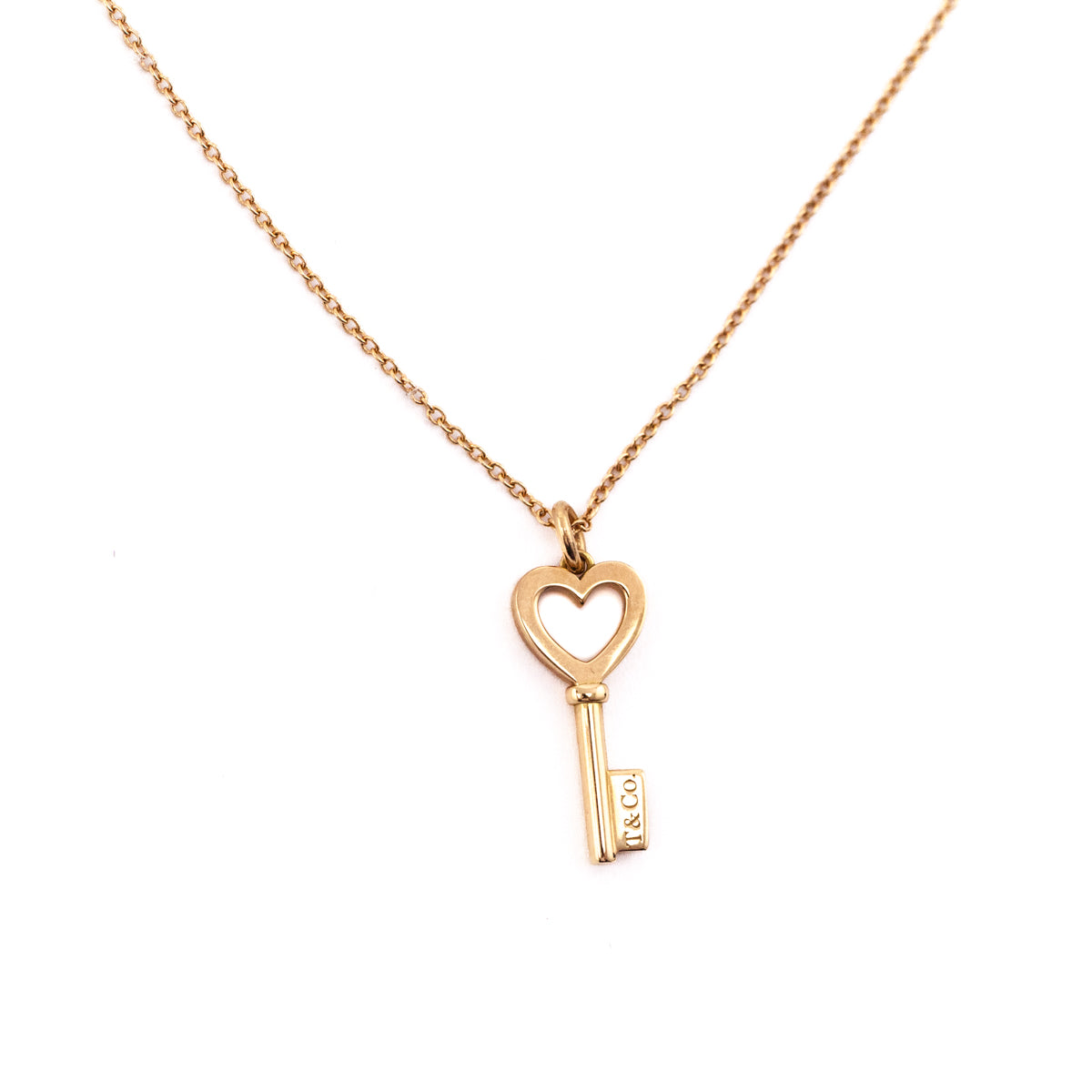Tiffany & Co. 18K Rose Gold Mini Heart Key Pendant Necklace - Love that Bag etc - Preowned Authentic Designer Handbags & Preloved Fashions