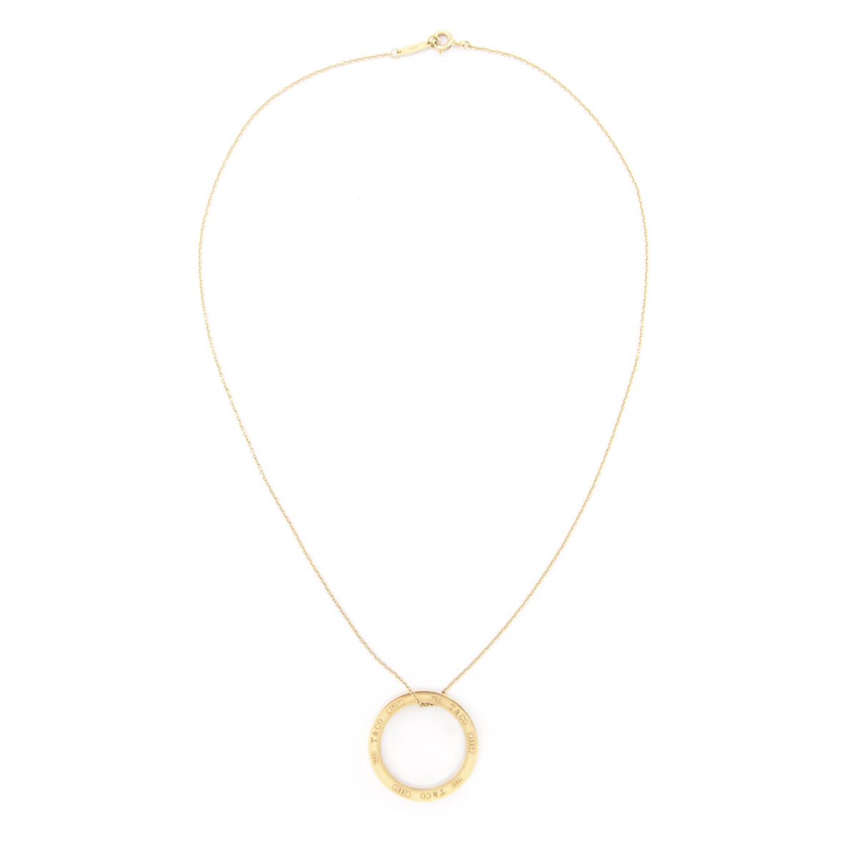 Tiffany & Co. 18K Yellow Gold 1837 Circle Pendant