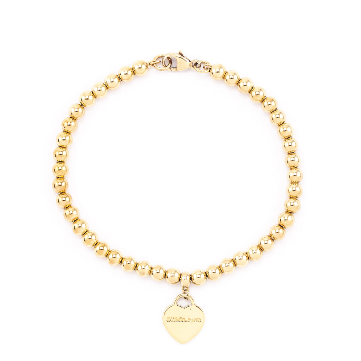 Tiffany & Co. 18K Yellow Gold Heart Tag Bead Bracelet - Love that Bag etc - Preowned Authentic Designer Handbags & Preloved Fashions